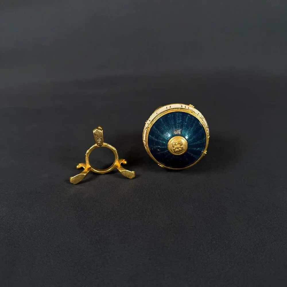 Joan Rivers Imperial Treasures Timepiece Clock Green Egg Enamel 3